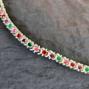 Vintage multicolor rhinestone tennis bracelet